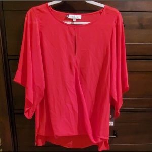 Jennifer Lopez blouse melon color (red/orange)